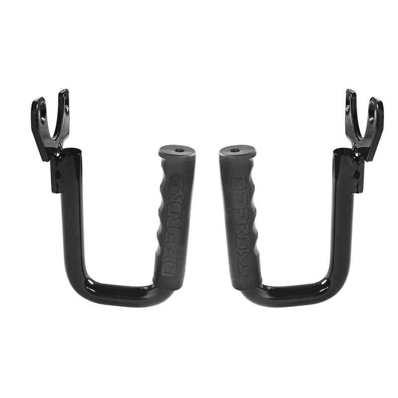 Hooke Road Wrangler TJ Front Grab Handles for 1997-2006 Jeep Wrangler TJ & Unlimited - Steel,Black - Image 1